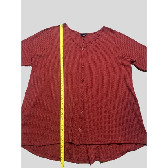 Torrid Hilo Tee Womens 3X Tunic Waffle Knit V Neck Faux Button Top - Picture 5 of 6